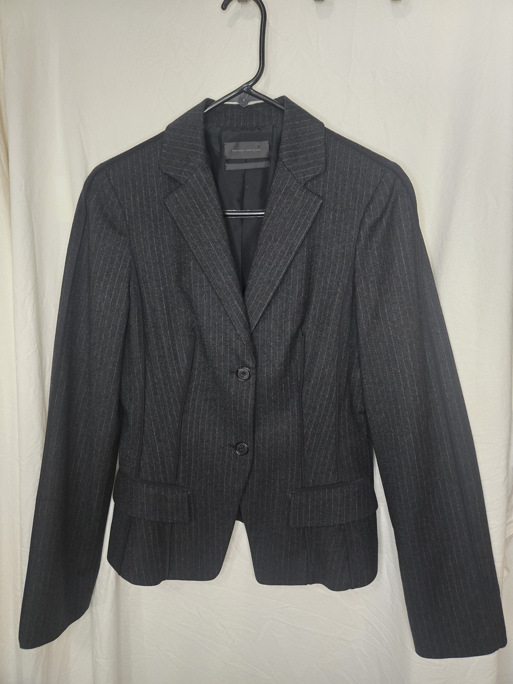 Narcisco Rodriguez Women's Charcoal Pinstripe Tailored Blazer 4